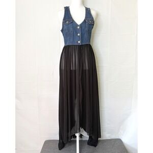 Forever 21 Denim Vest Sheer Skirt Small Whimsigoth Dark Fairy Fairygoth Goth Y2K
